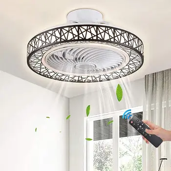 Fan ışıkları ile 72W Kapalı Düşük Profilli Uzaktan Kumanda 3 Renk Kısılabilir, Modern 20 ışıklı tavan fanı Kiti Fikstür Gömme Montaj